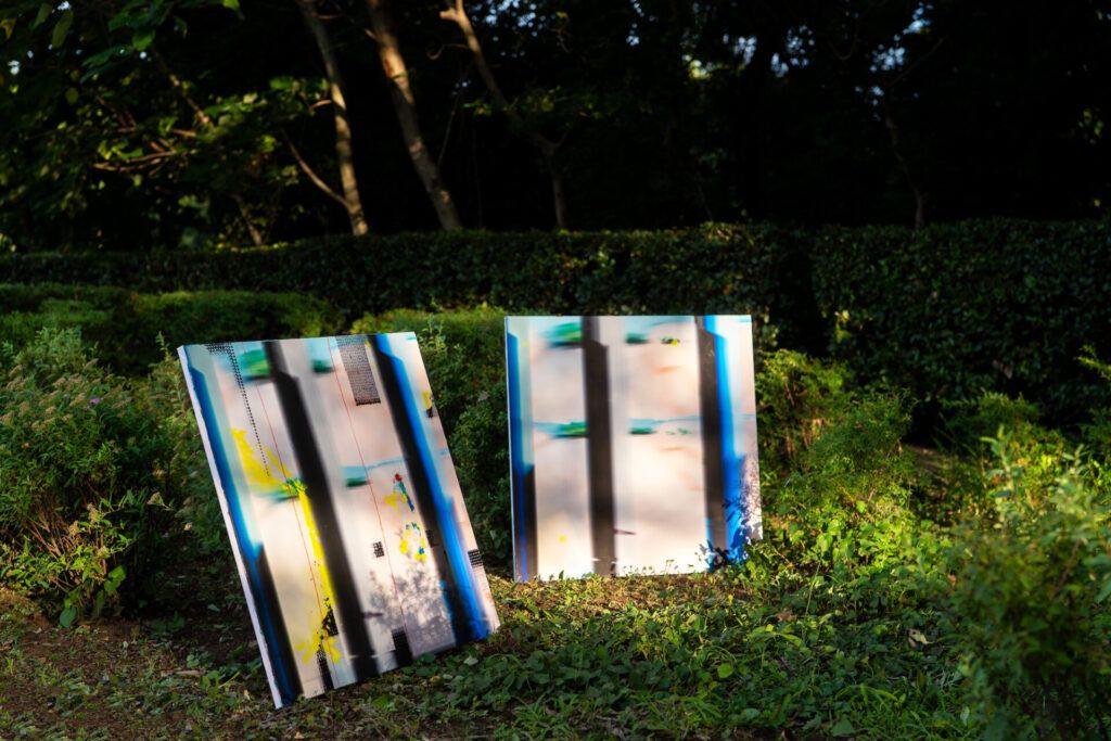 Light5 / Light6, mixed media on canvas, 91 × 91 cm each, 2025, by Asa Aida